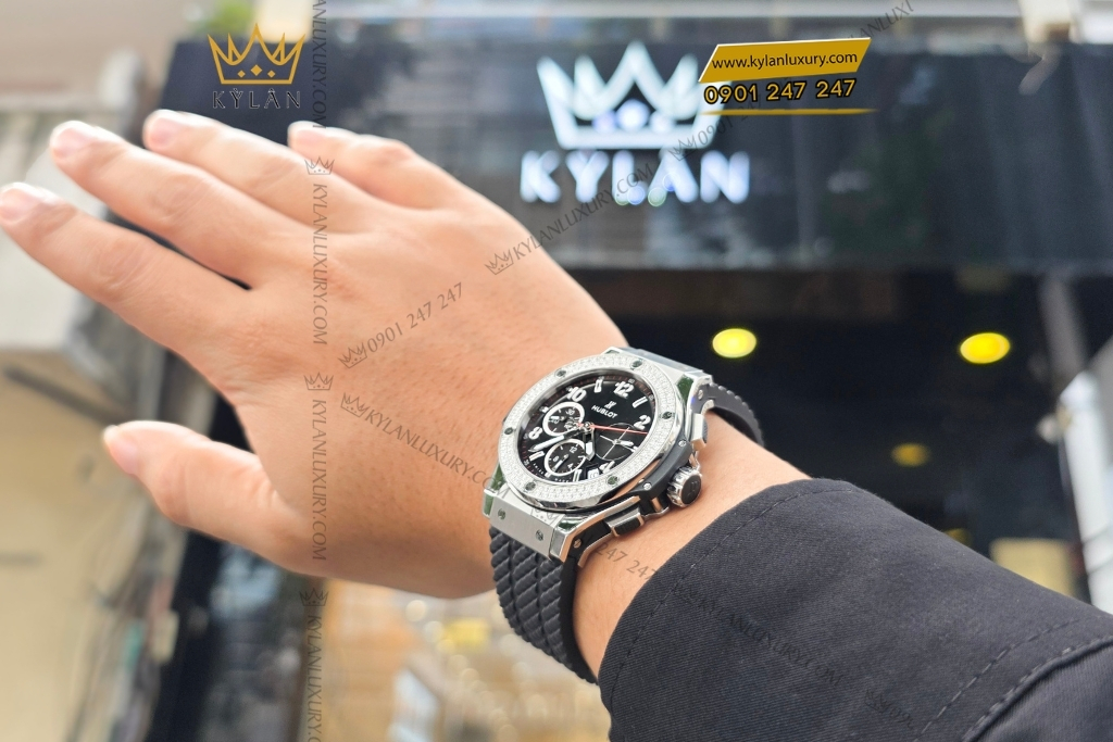 Kỳ Lân Luxury dong ho hublot big bang steel diamonds 41mm 341 sx 130 rx 174 11 Đồng Hồ hublot Big Bang Steel Diamonds 41mm