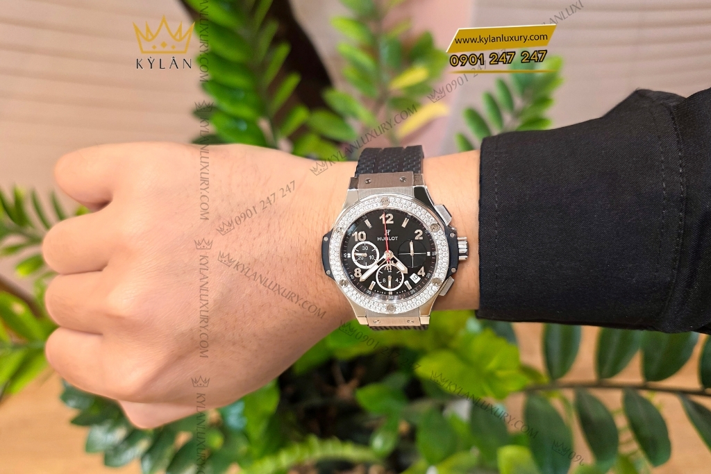 Kỳ Lân Luxury dong ho hublot big bang steel diamonds 41mm 341 sx 130 rx 174 12 Đồng Hồ hublot Big Bang Steel Diamonds 41mm