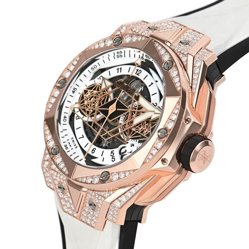 HUBLOT BIG BANG SANG BLEU II KING GOLD WHITE PAVÉ