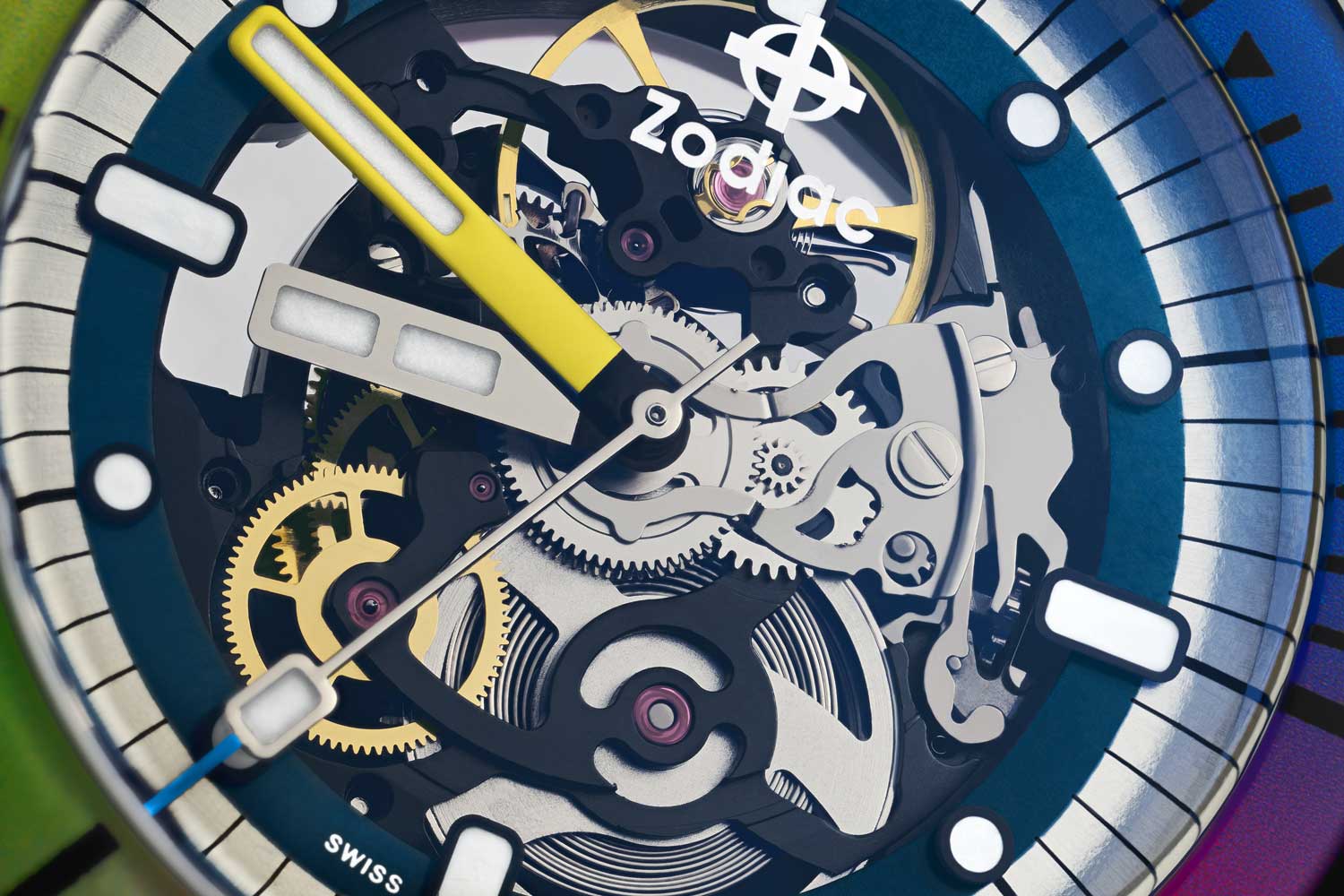 Đồng hồ Zodiac Super Sea Wolf Skeleton 6-15 Rainbow