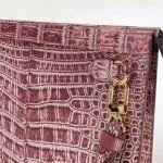 Túi da cá sấu alligator đỏ hồng
