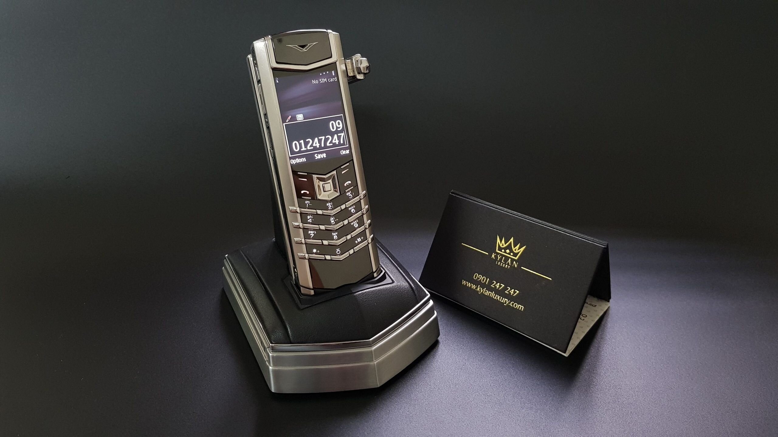 Kỳ Lân Luxury 20200327 174543 scaled Vertu Signature S thép nguyên zin bọc da đen kèm dock cực độc