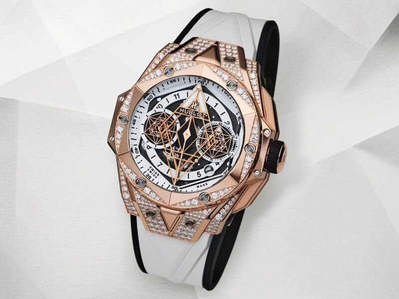 HUBLOT BIG BANG SANG BLEU II KING GOLD WHITE PAVÉ