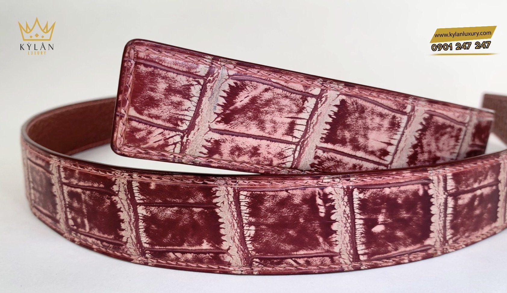 Kỳ Lân Luxury 84aa873d73b9bfe7e6a840 Túi da cá sấu alligator đỏ hồng