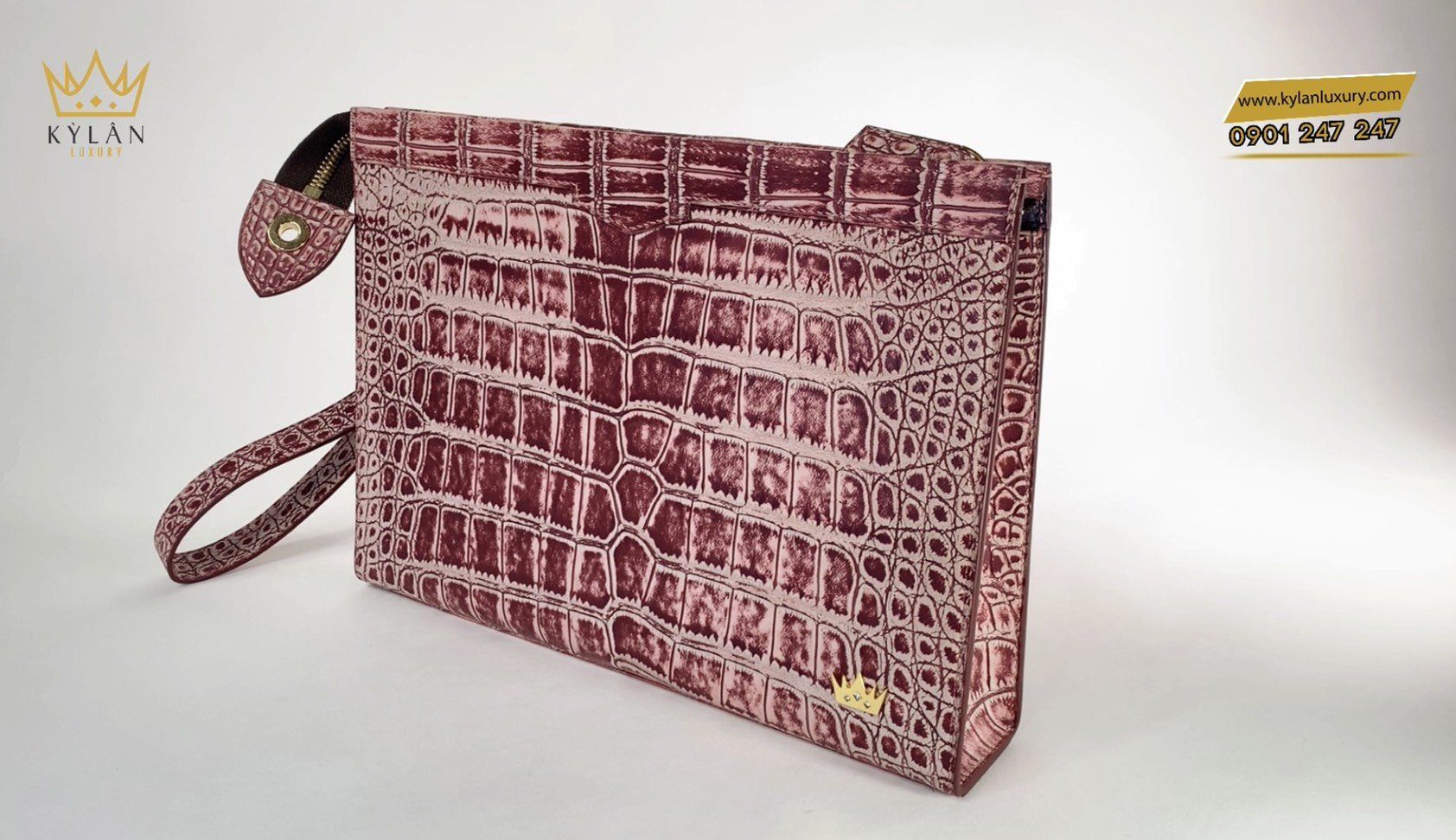 Kỳ Lân Luxury 925d1128e5ac29f270bd29 Túi da cá sấu alligator đỏ hồng
