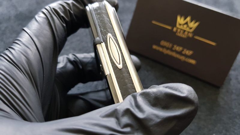 Vertu Signature M thép nguyên zin mặt đá bạc