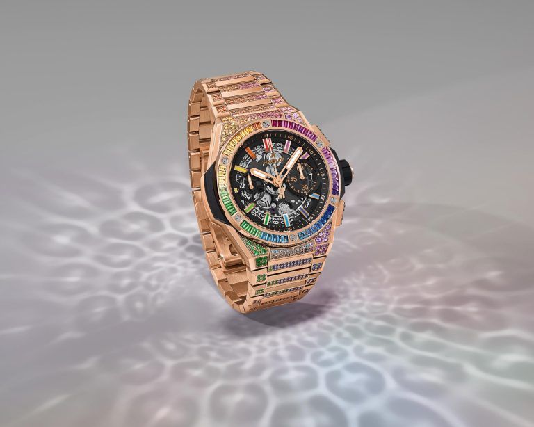 Kỳ Lân Luxury big bang integral king gold rainbow 42 mm ls landscape 2 Đồng hồ Hublot Big Bang Integrated King Gold Rainbow 42mm