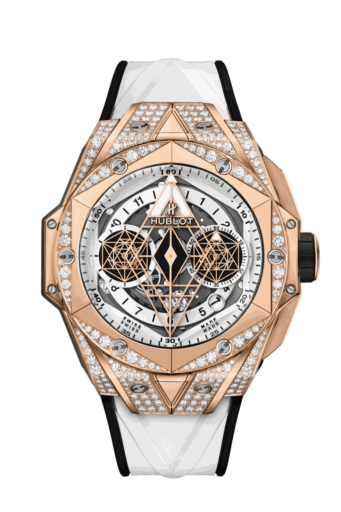 HUBLOT BIG BANG SANG BLEU II KING GOLD WHITE PAVÉ