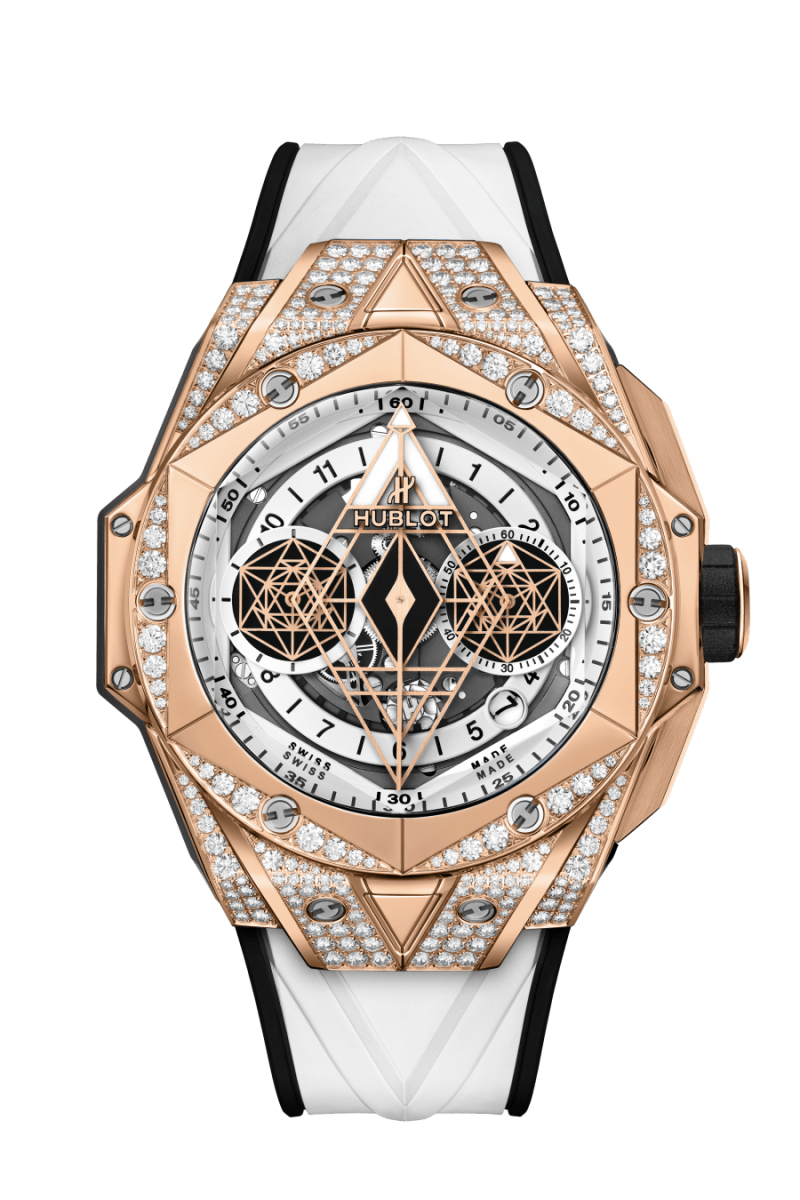 HUBLOT BIG BANG SANG BLEU II KING GOLD WHITE PAVÉ