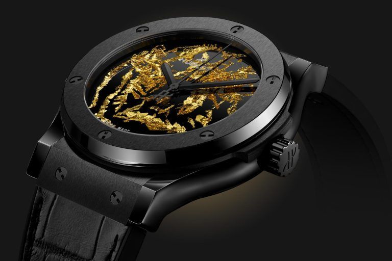 Kỳ Lân Luxury classic fusion gold crystal ceramic 42 mm 4 Đồng hồ Hublot Classic Fusion Gold Crystal Ceramic 43mm