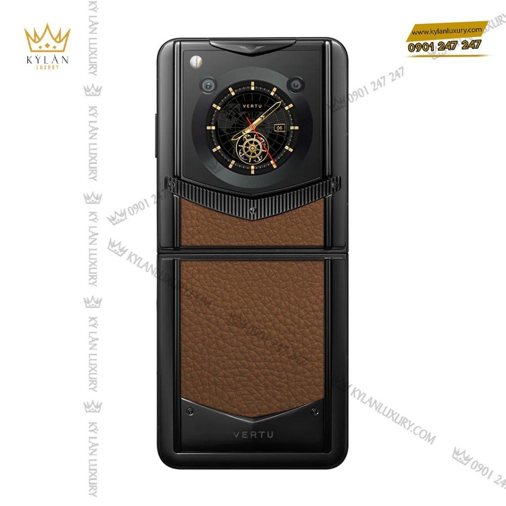Điện thoại màn hình gập Vertu Ironflip Caramel Brown Calfskin - Kỳ Lân ...
