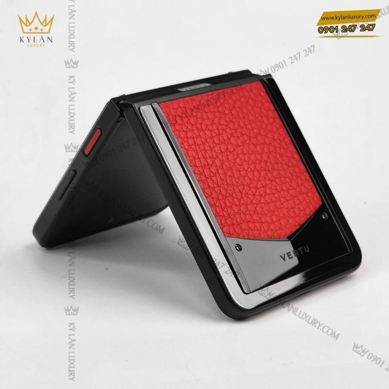 Kỳ Lân Luxury dien thoai man hinh gap vertu ironflip raspberry red calfskin 2 1 1 Điện thoại màn hình gập Vertu Ironflip Raspberry Red Calfskin