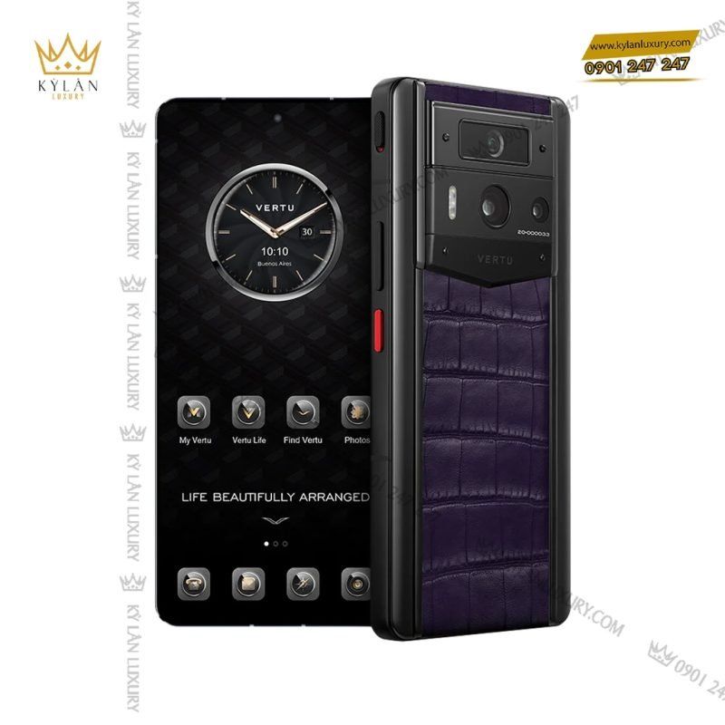 Kỳ Lân Luxury dien thoai metavertu 2 alligator skin web3 ai phone grape purple 1 1 1 Điện thoại Metavertu 2 Alligator Skin Web3 AI Phone - Grape Purple