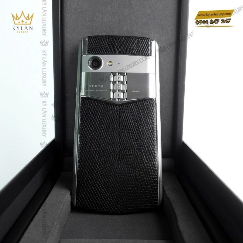 Kỳ Lân Luxury dien thoai vertu aster p da ky da mau den 10 1 1 Điện thoại Vertu Aster P da kỳ đà màu đen