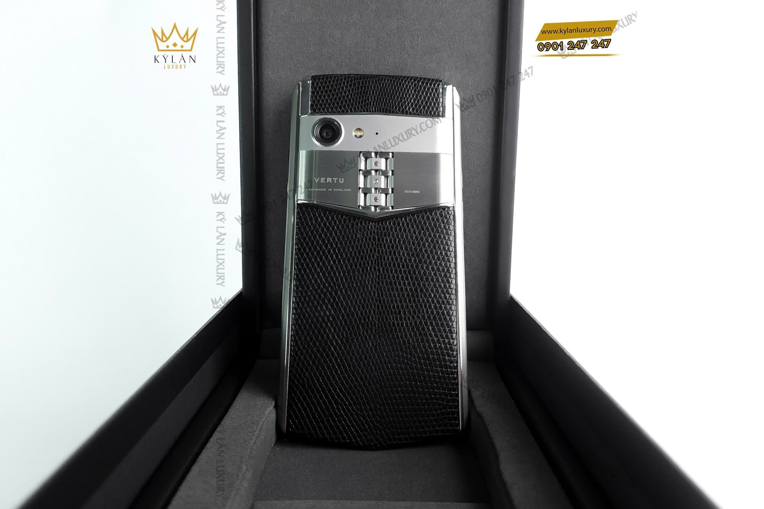 Kỳ Lân Luxury dien thoai vertu aster p da ky da mau den 10 Điện thoại Vertu Aster P da kỳ đà màu đen