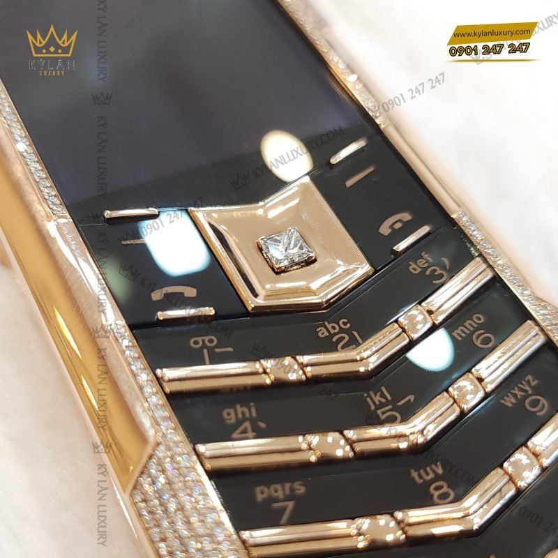 Kỳ Lân Luxury dien thoai vertu signature s full gold ziczac mix diamond 4 3 1 Điện thoại Vertu Signature S Full Gold Ziczac Mix Diamond