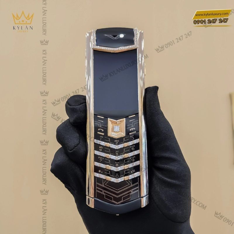 Kỳ Lân Luxury dien thoai vertu signature s gold diamond 8 2 1 Điện thoại Vertu Signature S Gold Diamonds