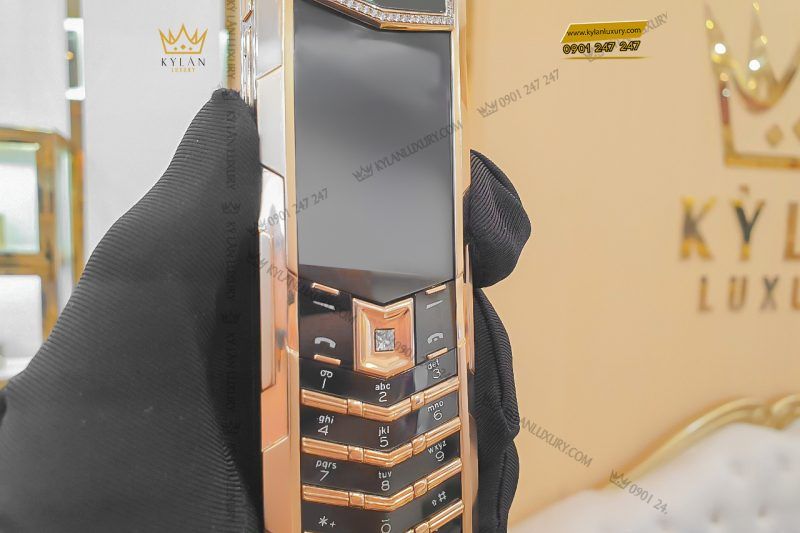 Kỳ Lân Luxury dien thoai vertu signature s gold ziczac mix diamond 10 3 1 Điện thoại Vertu Signature S Gold Ziczac Mix Diamond