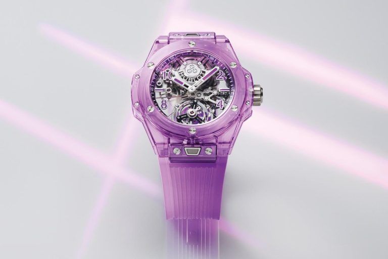 Kỳ Lân Luxury do ng ho big bang mp 11 power reserve 14 day sapphire 45mm11 Đồng hồ Big Bang Tourbillon Automatic Purple Sapphire 44mm
