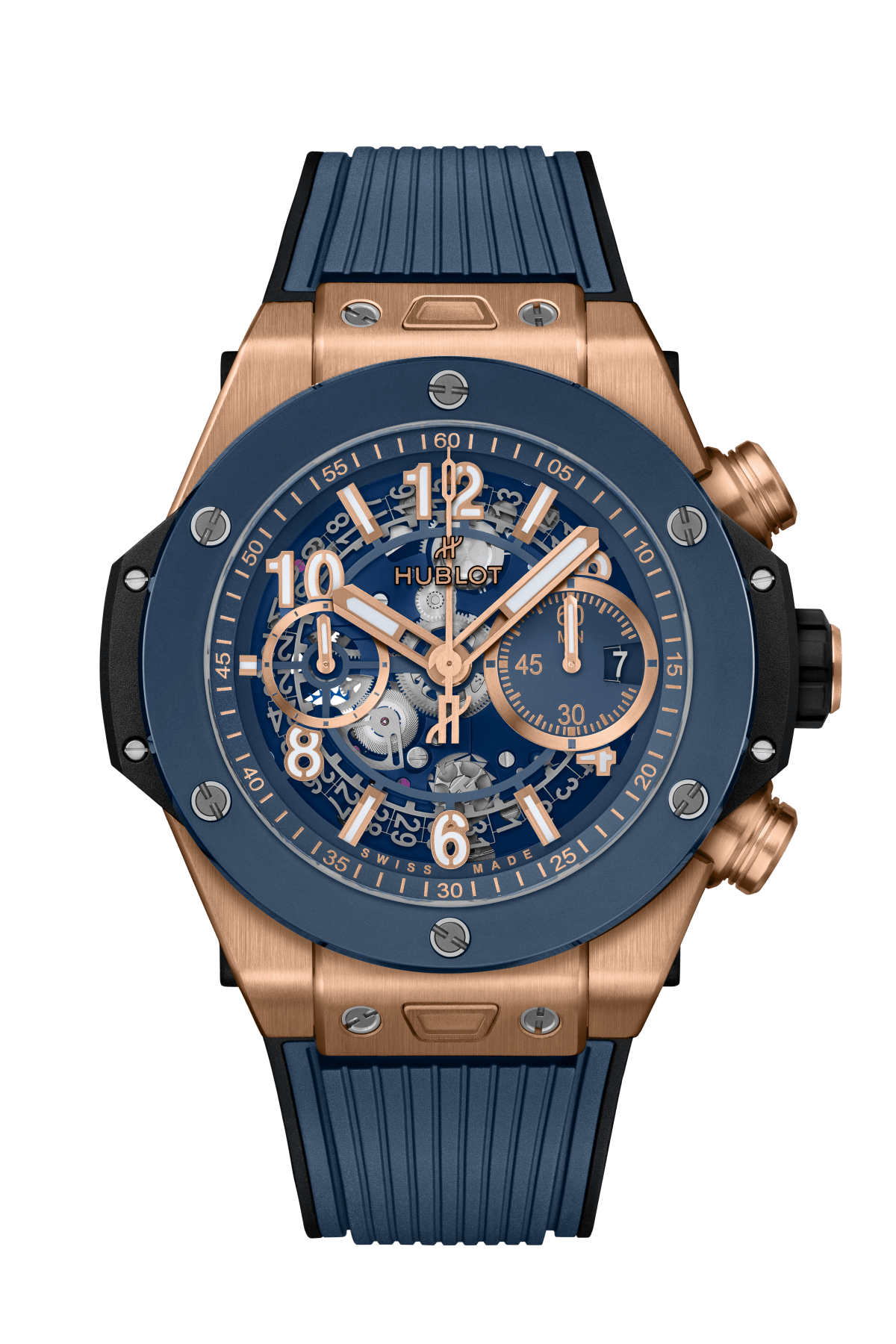 Kỳ Lân Luxury do ng ho big bang unico king gold blue ceramic1 Đồng hồ Big Bang Unico King Gold Blue Ceramic