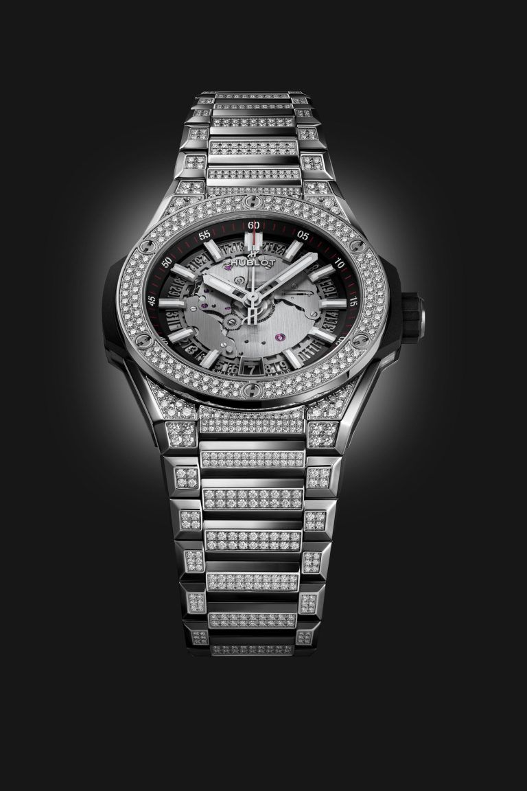 Kỳ Lân Luxury do ng ho hublot integrated time only titanium pave hublot2 Đồng hồ Hublot Integrated Time Only Titanium Pave