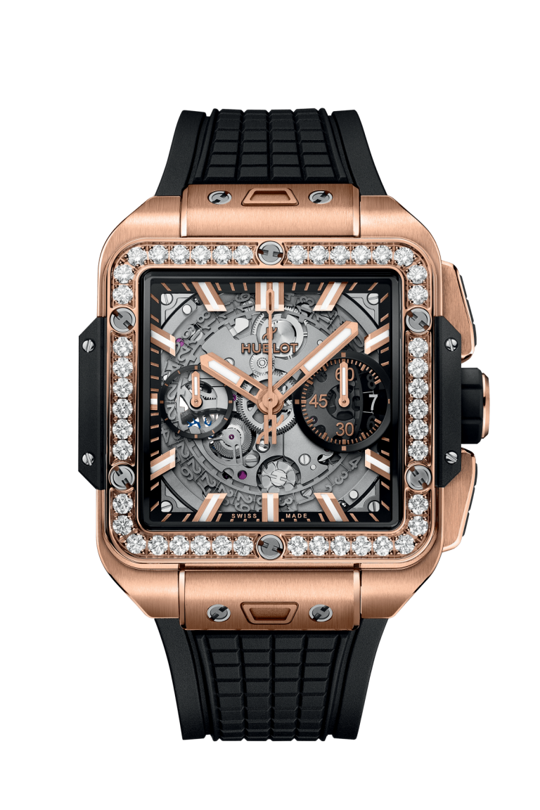 Kỳ Lân Luxury do ng ho hublot square bang unico king diamons gold1 Đồng hồ Hublot Square Bang Unico King Diamons Gold