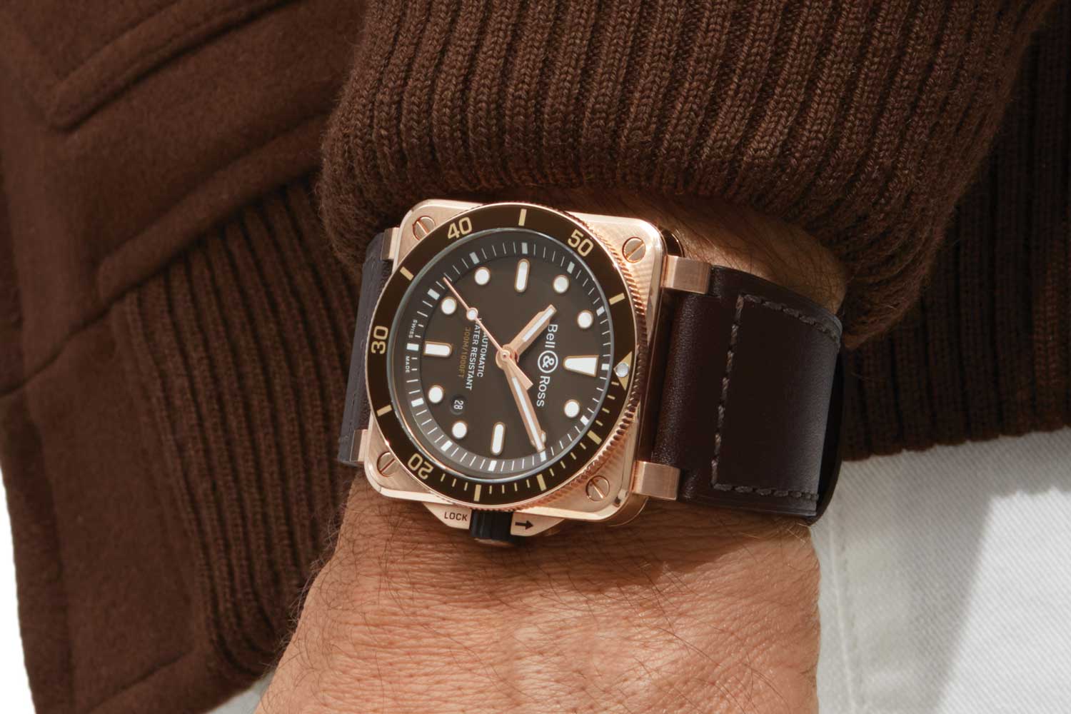 Kỳ Lân Luxury dong ho bell ross br 03 92 diver brown 3 1 Đồng hồ Bell & Ross BR 03-92 Diver Brown