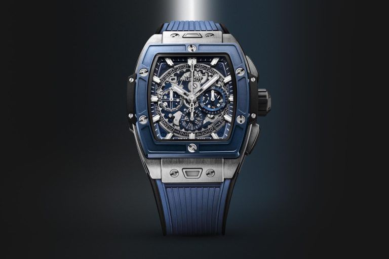 Kỳ Lân Luxury dong ho big bang hublot titanium blue ceramic spirit of 42mm 1 Đồng hồ Big Bang Hublot Titanium Blue Ceramic Spirit Of 42mm