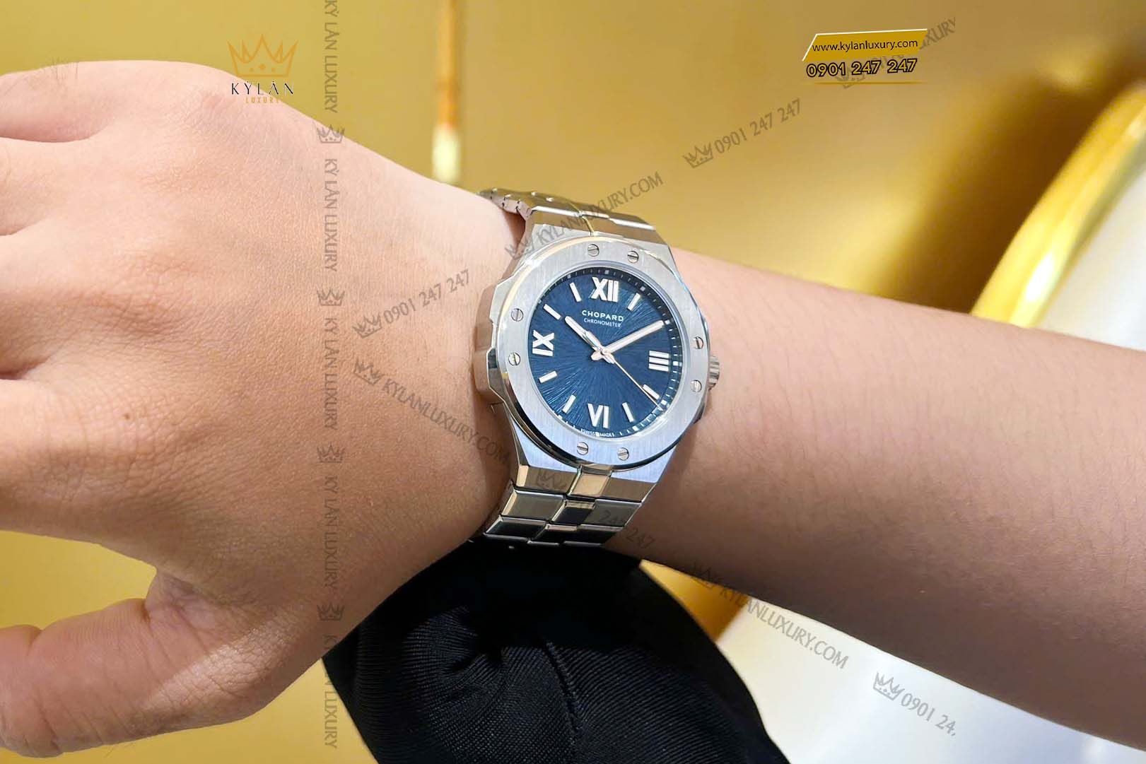 Kỳ Lân Luxury dong ho chopard alpine eagle small 298601 3001 blue dial 36mm 1 1 Đồng hồ Chopard Alpine Eagle Small 298601-3001 Blue Dial 36mm