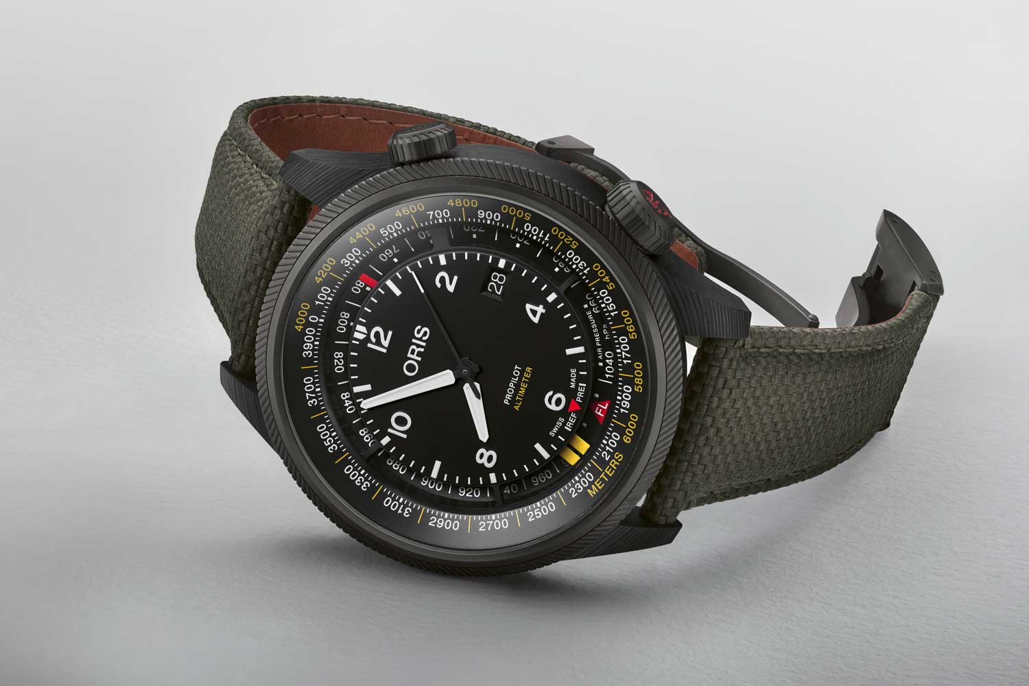 Kỳ Lân Luxury dong ho do do cao oris propilot carbon oris propilot altimeter 3 Đồng hồ đo độ cao Oris ProPilot Carbon