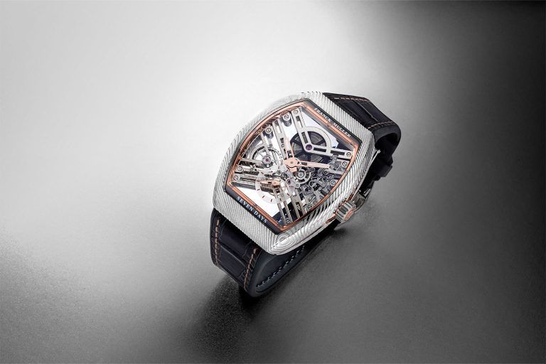 Kỳ Lân Luxury dong ho franck muller vanguard damascus steel sincere platinum jubilee edition 1 Đồng hồ Franck Muller Vanguard Damascus Steel Sincere Platinum Jubilee Edition