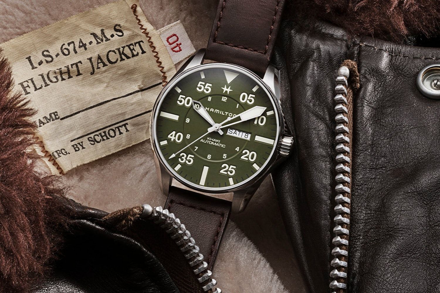 Kỳ Lân Luxury dong ho hamilton khaki pilot schott nyc 1 Đồng hồ Hamilton Khaki Pilot Schott NYC