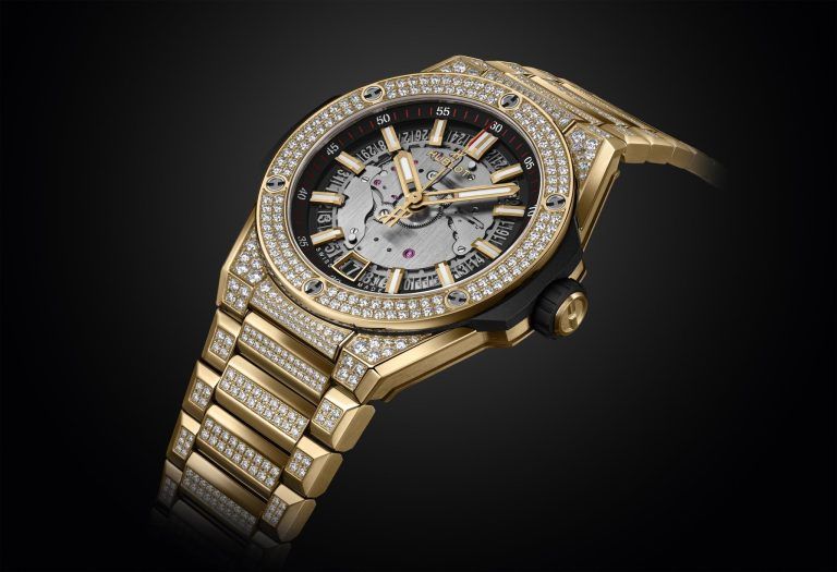 Kỳ Lân Luxury dong ho hublot big bang integrated time only yellow gold pave 1 Đồng hồ Hublot Big Bang Integrated Time Only Yellow Gold Pave