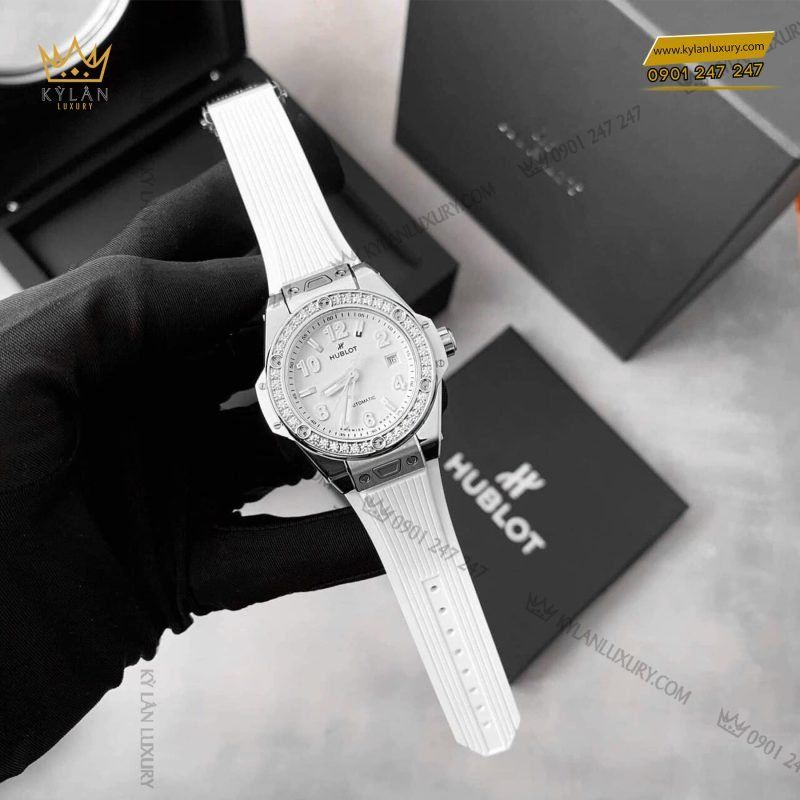 Kỳ Lân Luxury dong ho hublot big bang one click steel white diamonds 33mm 485 se 2010 rw 2 1 1 Đồng hồ Hublot Big Bang One Click Steel White Diamonds 33mm 485.SE.2010.RW.1204