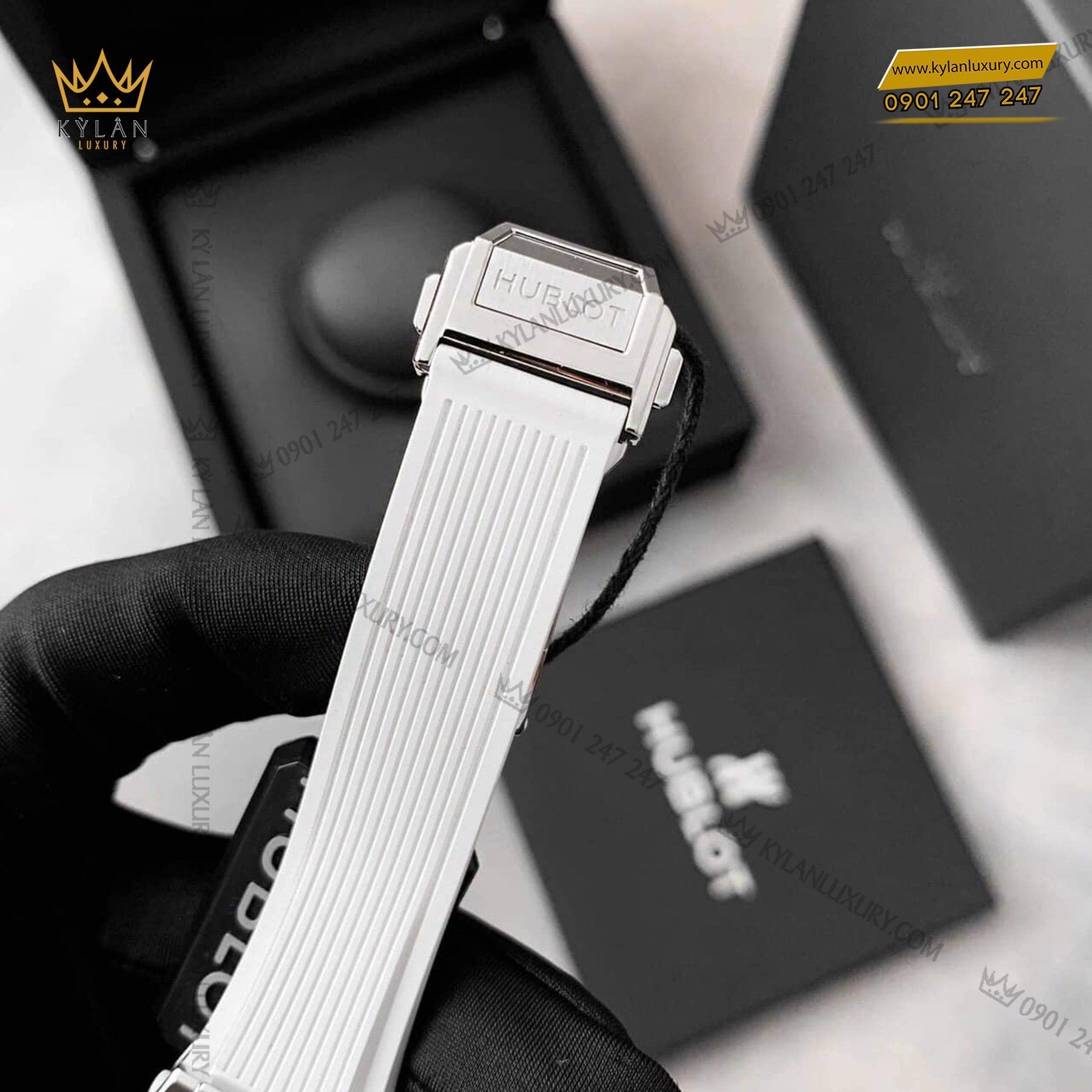 Kỳ Lân Luxury dong ho hublot big bang one click steel white diamonds 33mm 485 se 2010 rw 4 1 Đồng hồ Hublot Big Bang One Click Steel White Diamonds 33mm 485.SE.2010.RW.1204