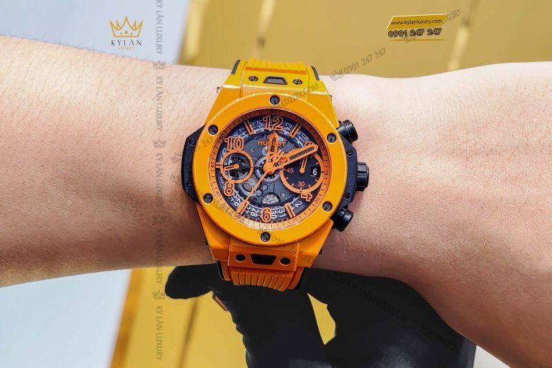 Kỳ Lân Luxury dong ho hublot big bang unico orange ceramic 42mm 441 cu 5910 10 1 scaled 1 Đồng hồ Hublot Big Bang Unico Orange Ceramic 42mm