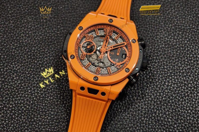 Kỳ Lân Luxury dong ho hublot big bang unico orange ceramic 42mm 441 cu 5910 12 scaled 1 Đồng hồ Hublot Big Bang Unico Orange Ceramic 42mm