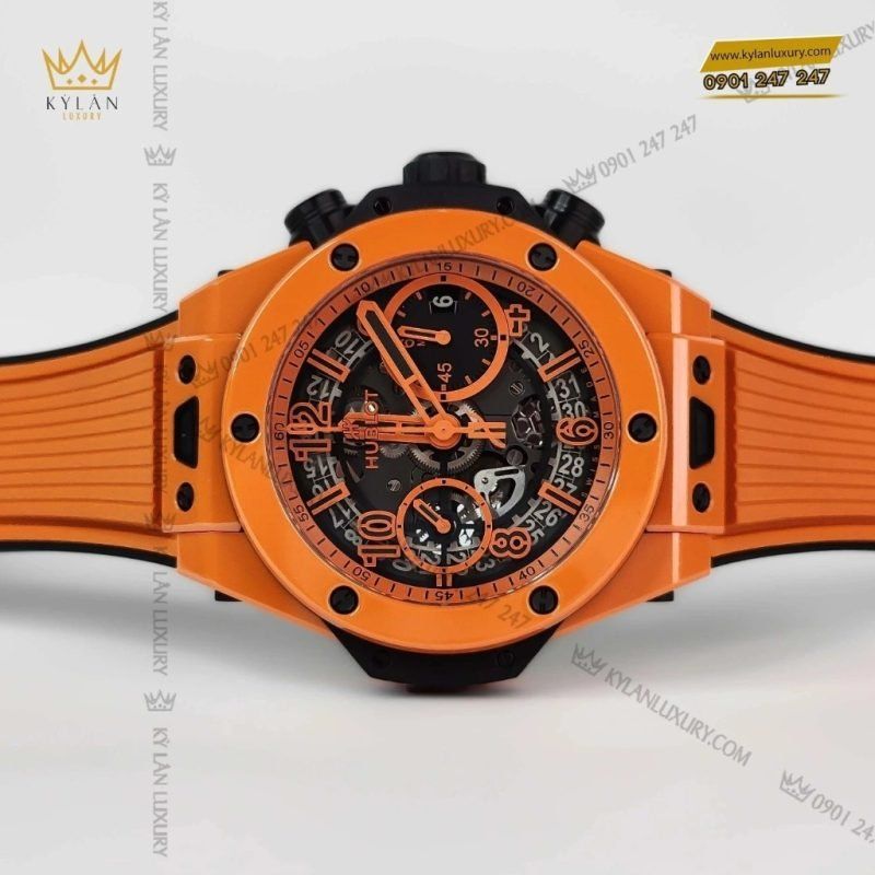 Kỳ Lân Luxury dong ho hublot big bang unico orange ceramic 42mm 441 cu 5910 15 2 1 Đồng hồ Hublot Big Bang Unico Orange Ceramic 42mm