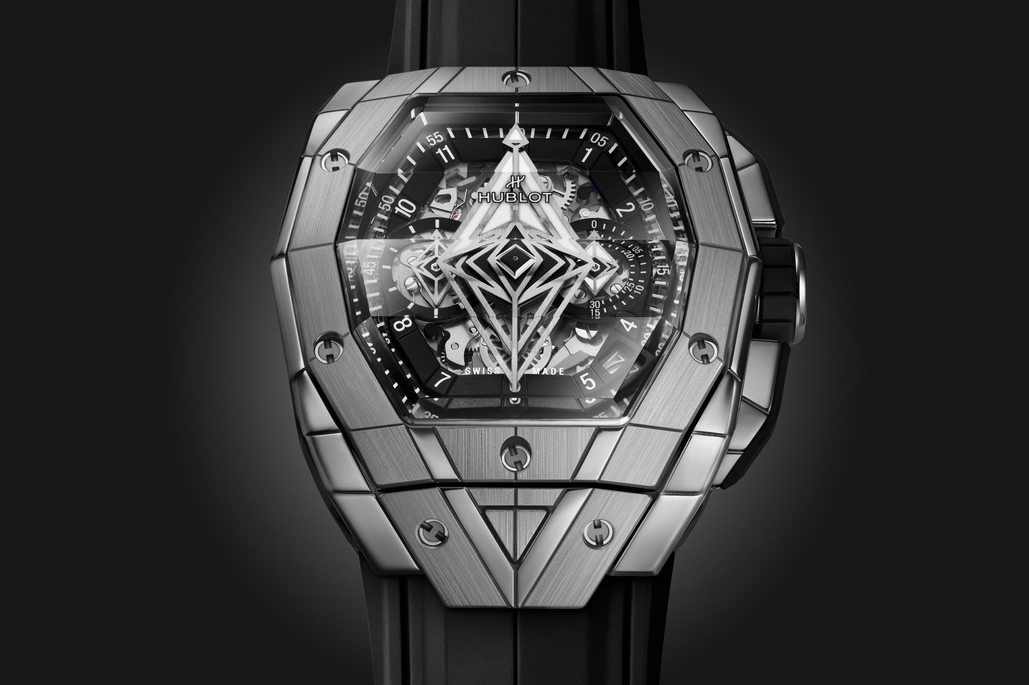 Kỳ Lân Luxury dong ho hublot spirit of big bang sang bleu titanium 42mm 1 Đồng hồ Hublot Spirit Of Big Bang Sang Bleu Titanium 42mm