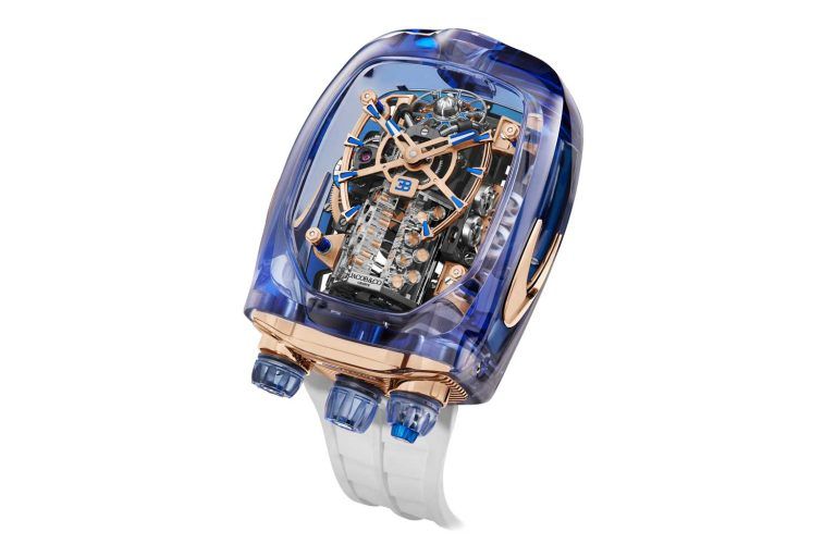 Kỳ Lân Luxury dong ho jacob co bugatti chiron tourbillon blue sapphire crystal 5 Đồng hồ Jacob & Co Bugatti Chiron Tourbillon Blue Sapphire Crystal