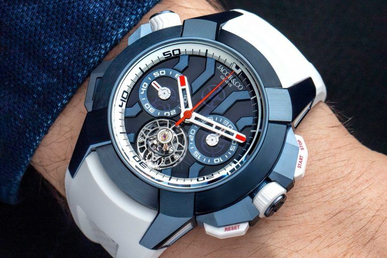 Kỳ Lân Luxury dong ho jacob co epic x chrono tourbillon blue titanium 3 Đồng hồ Jacob & Co. Epic X Chrono Tourbillon Blue Titanium