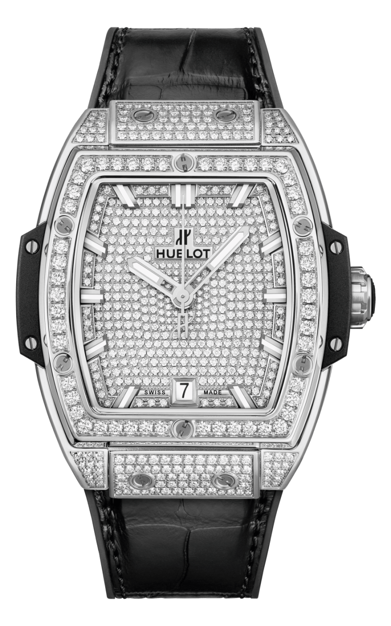 Kỳ Lân Luxury dong ho likewatch spirit of big bang titanium white full pave 39mm 8983948360768 1 HUBLOT SPIRIT OF BIG BANG TITANIUM FULL PAVÉ