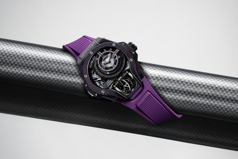 Kỳ Lân Luxury dong ho mp 09 tourbillon bi axis tim 3d carbon 4 Đồng hồ MP-09 Tourbillon Bi-Axis Tím 3D Carbon