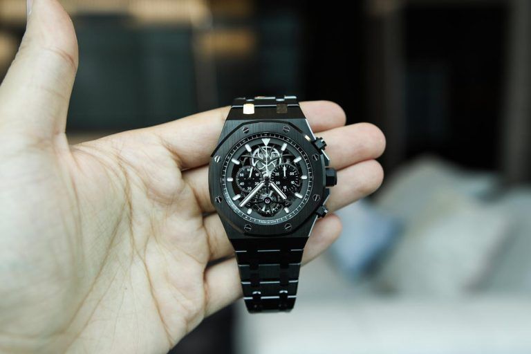 Kỳ Lân Luxury dong ho piguet royal oak tourbillon chronograph openworked black ceramic 1 Đồng hồ Piguet Royal Oak Tourbillon Chronograph Openworked Black Ceramic