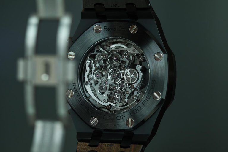 Đồng hồ Piguet Royal Oak Tourbillon Chronograph Openworked Black Ceramic