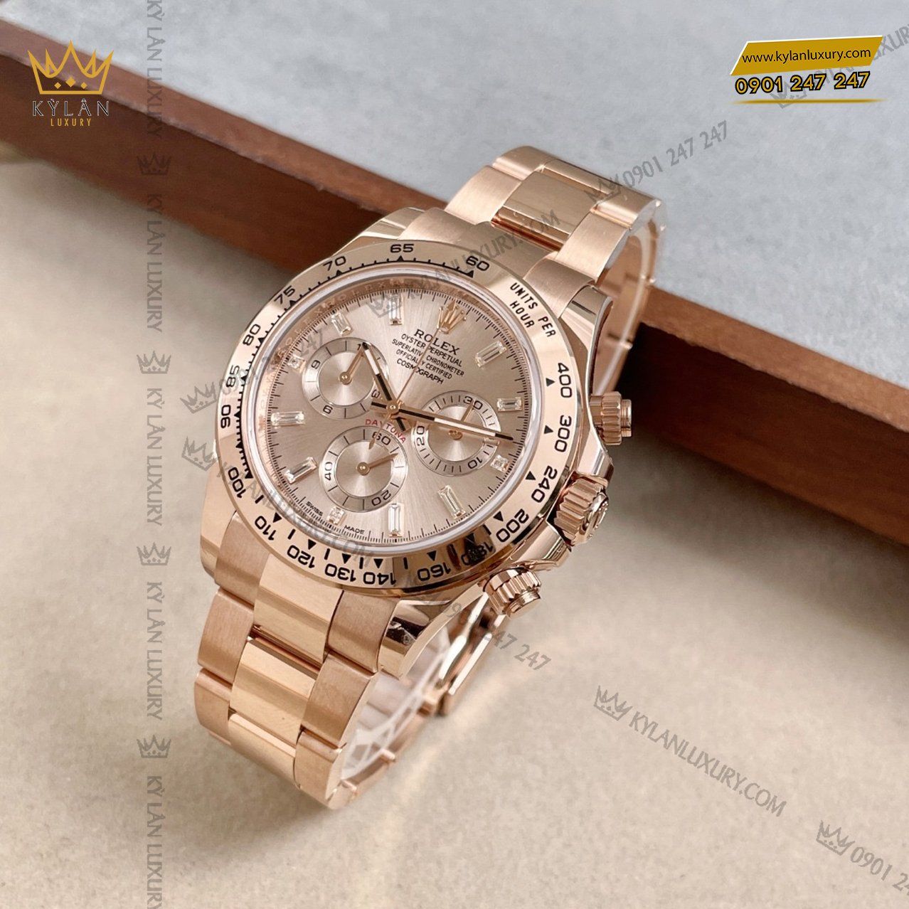 Kỳ Lân Luxury dong ho rolex cosmograph daytona 116505 0012 everose gold 5 Đồng hồ Rolex Cosmograph Daytona 116505-0012 Everose Gold