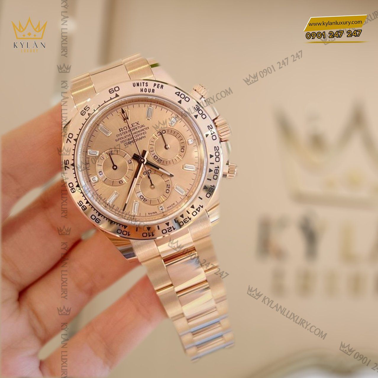 Kỳ Lân Luxury dong ho rolex cosmograph daytona 116505 0012 everose gold 9 Đồng hồ Rolex Cosmograph Daytona 116505-0012 Everose Gold