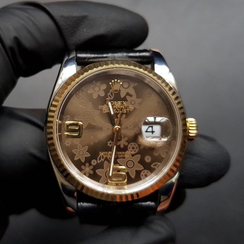 Kỳ Lân Luxury dong ho rolex date just vang 18k 24 1 1 Đồng hồ Rolex Date Just vàng 18K