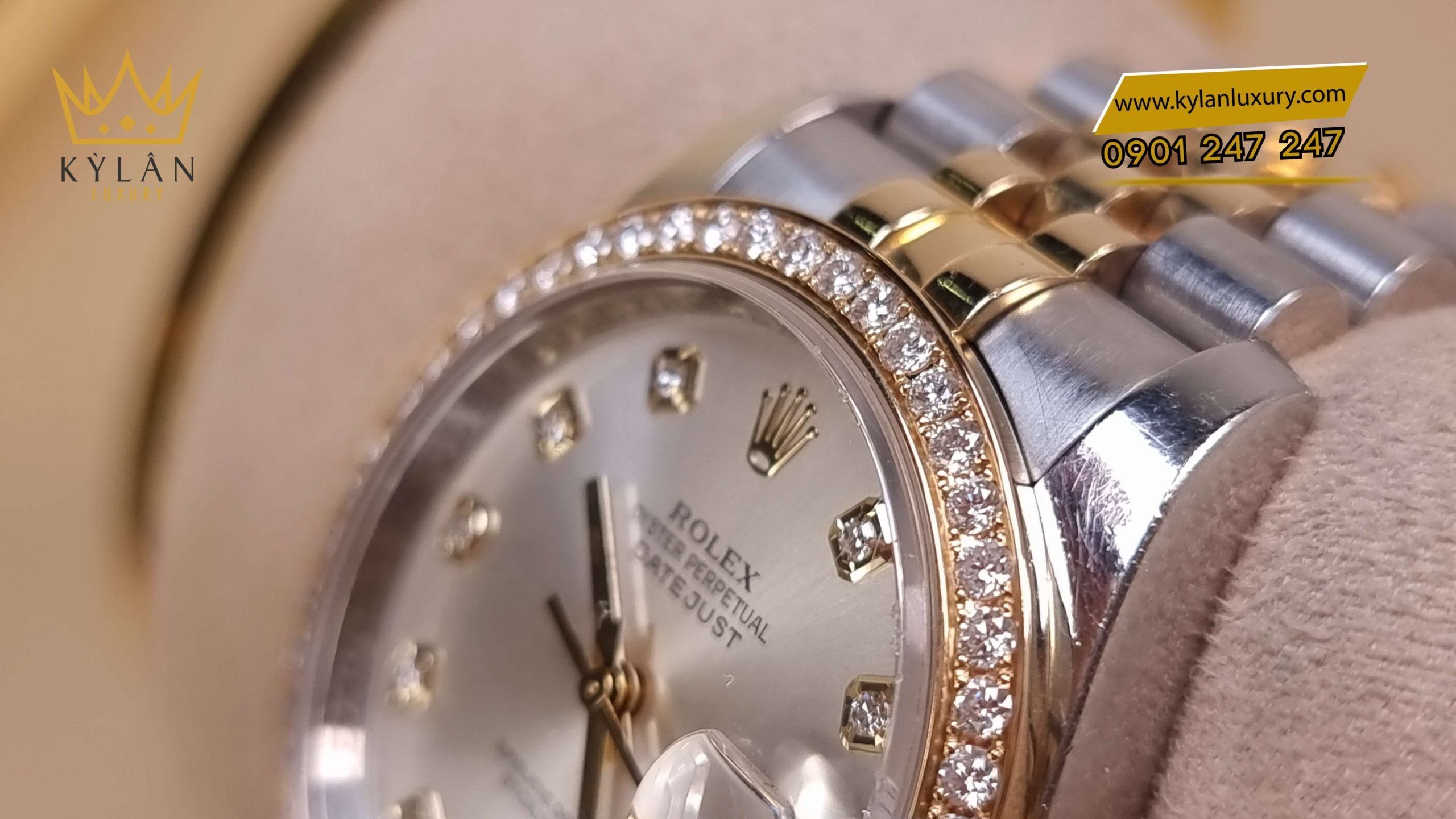 Kỳ Lân Luxury dong ho rolex datejust 116233 vien kim cuong 15 scaled Đồng hồ Rolex Datejust 116233 viền kim cương