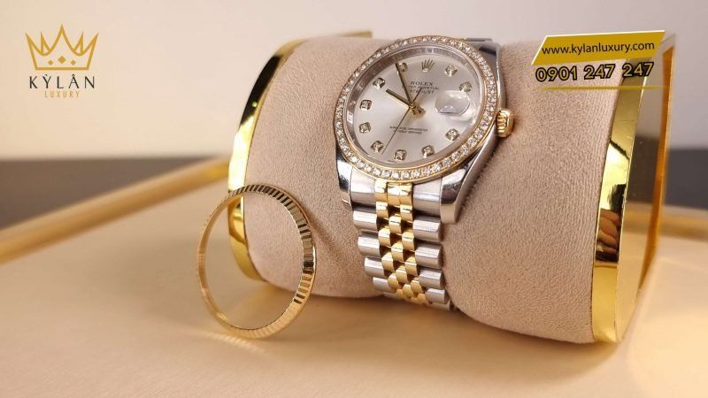 Kỳ Lân Luxury dong ho rolex datejust 116233 vien kim cuong 3 scaled 1 Đồng hồ Rolex Datejust 116233 viền kim cương